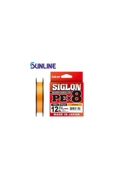 Sunline SIGLON PE x 8 12lb PE 0.8 6.0 kg. 150 m. Orange