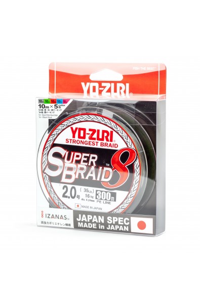 YO-ZURI Super Braid 8 R1287 1.5 13.5kg 300m 5color