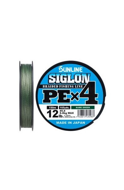 1021 Sunline Siglon Braided Line X4 150M P.E 1.7 30LB Dark Green 