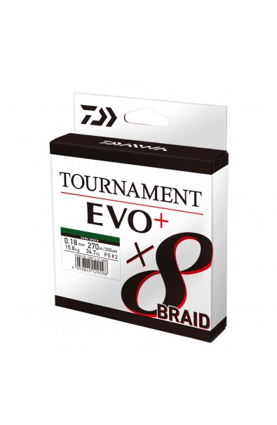 DAIWA Tournament 8Braid Evo+ PE 1.0 8.6kg 135m Dark Green