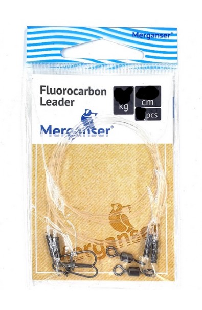 MERGANSER Fluorocarbon Leader  20cm 15kg qty 2