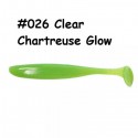 Easy Shiner 4.5 inch - 026S Clear Chartreuse Glow 6 Tails