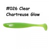 Easy Shiner 4.5 inch - 026S Clear Chartreuse Glow 6 Tails