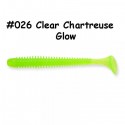 *KEITECH Swing Impact 2 inch 026S Clear Chartreuse Glow 12 Tails