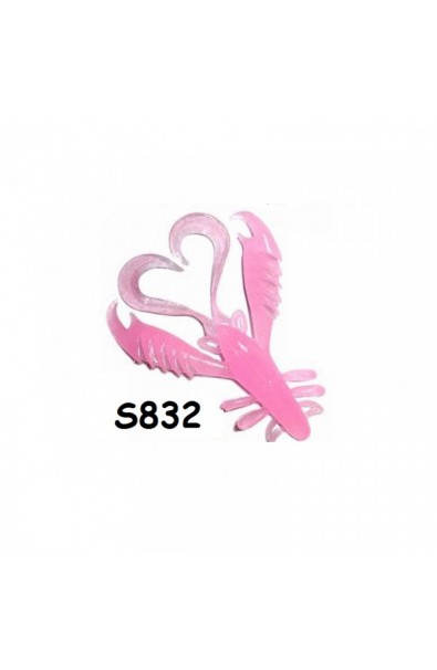 BAIT BREATH Soft Bait Virtual Craw Size 3.6 inc Color S832 Grow Pink Keim Light UV 8pcs