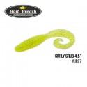 BAIT BREATH Soft Bait Breathe FD Curly Grub Size 3.5 inch Color UR27 Chartreuse Silver 10pcs