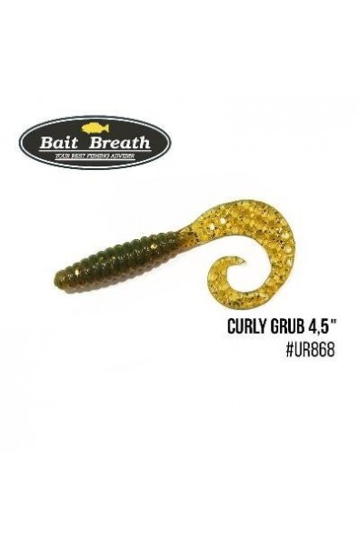 BAIT BREATH Soft Bait Breathe FD Curly Grub Size 2.5 inch Color UR868 Motor Oil EX 12pcs