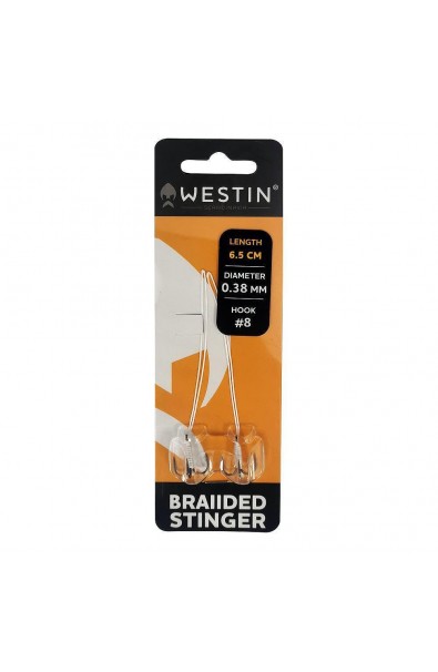 WESTIN Braided Stinger Hook Nr4 Dia.0.38mm Lenght 10.5cm 2pcs