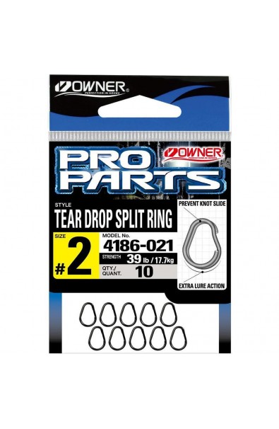 OWNER Tear Drop Split Ring Size 2 Qty 10tk Model 4186-021