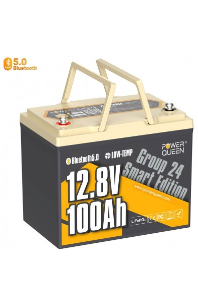 LiFePO4 Batterie PQ12V 100Ah Gruppe 24 Smart ja Bluetooth