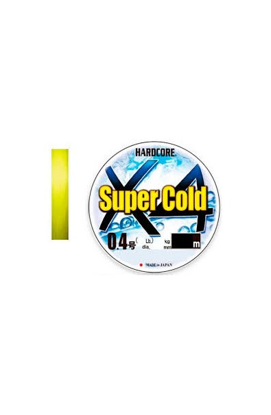 YO-ZURI Hardcore Super Cold Braid X4 PE0,8/0,15mm 6.4kg 150m Yellow
