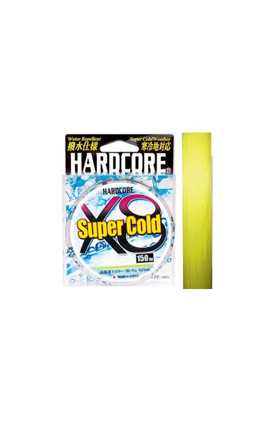 YO-ZURI Hardcore Super Cold Braid X8 PE1,2/0,19mm 12,0kg 150m Yellow