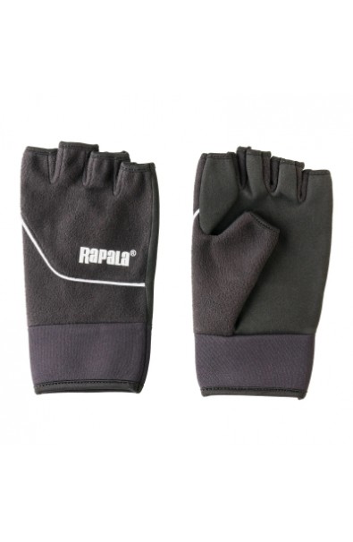 RAPALA Soft Shell Cut Finger Gloves Black size XXL