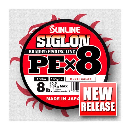 Sunline SIGLON PE x 8 3,0  50 lb 22,0 kg. 150 m. Mul. Col.